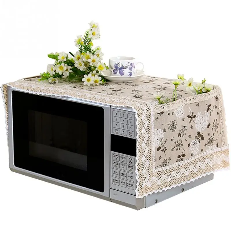 

Print Practical Cotton Dust Cover Microwave Cover Home Decor With Storage Bag