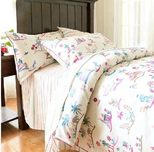 

Vintage lovely plush cotton single beding set,twin full child european cute bedclothes bed linen pillow case duvet cover