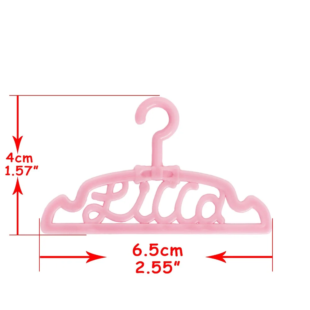 20 шт./партия Мини смешанные пластиковые розовые вешалки Милый Бант дизайн кукольный гардероб одежда кукольный домик аксессуары для куклы Барби