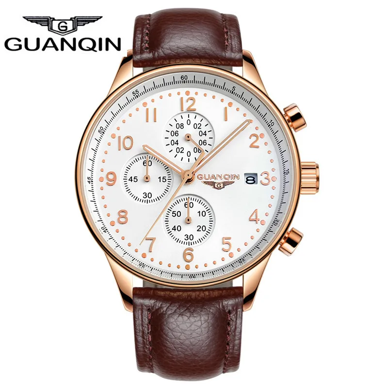 2016 Top Brand Luxury GUANQIN Quartz Watch Men Wrist Watches Men Clock Men s Wristwatch Male
