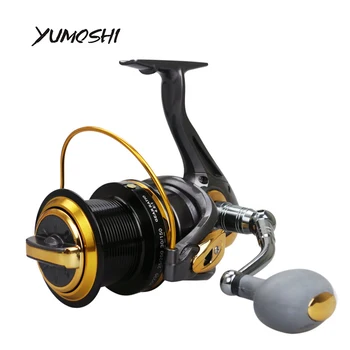 

YUMOSHI Fishing Reels TF8000-11000 Metal 4.1:1 Gear Ratio 13BB Distant Wheel CNC Rocker Arm Spinning Sea Fishing Tackle Pesca