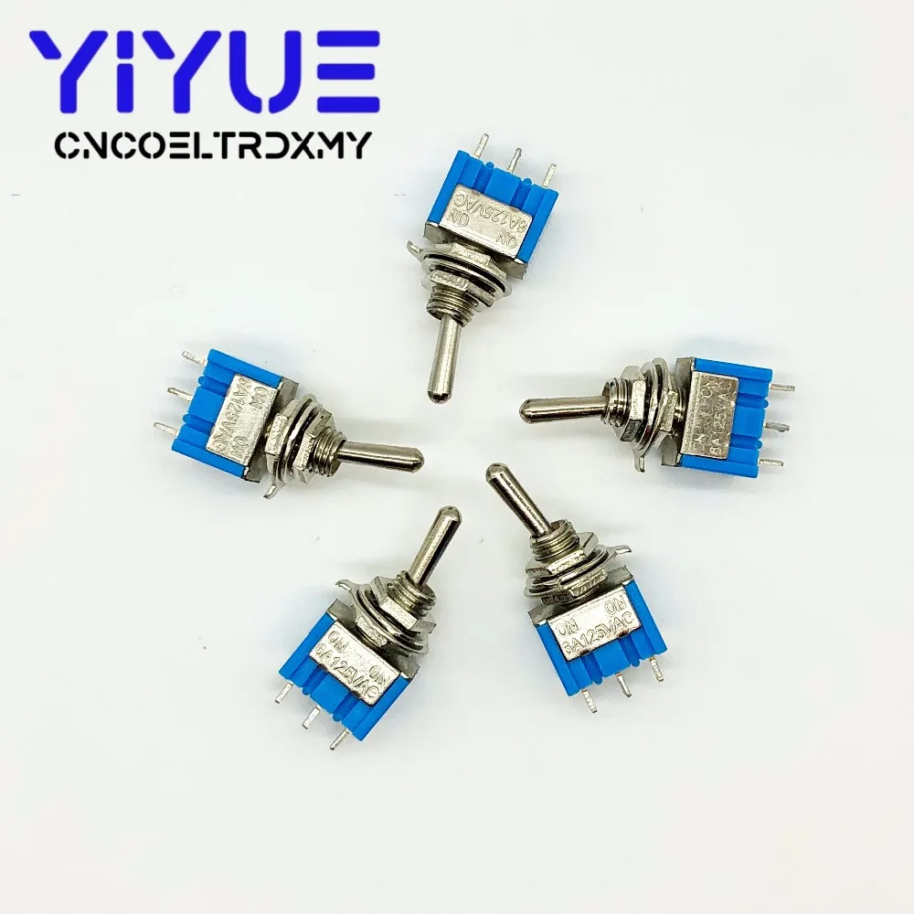 5Pcslot Miniature Toggle Switch MTS-102 SPDT 6A 125VAC3A 250VAC Mini Switch Lever Switch 3 Pin ONON High quality (2)