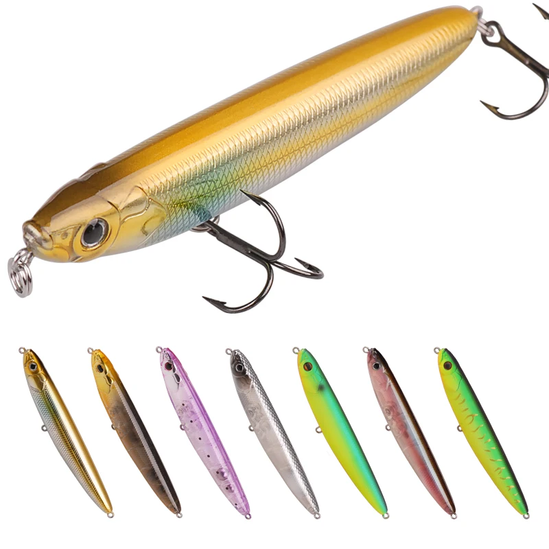 

Hot!! Hard Fishing Lures11cm/13.6g Topwater Pencil Bait VMC Treble Hooks Isca Artificial Para Pesca Wobbler Leurre Souple Feeder