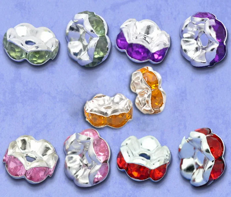 

DoreenBeads 100 Mixed SP Rhinestone Rondelle Spacers Beads 8x4mm (B09005), yiwu