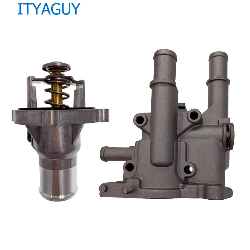 

2pcs Aluminum Thermostat and housing Assembly metal case 96984103 96984104 for Opel Astra Zafira Signum Vectra Aveo Cruze