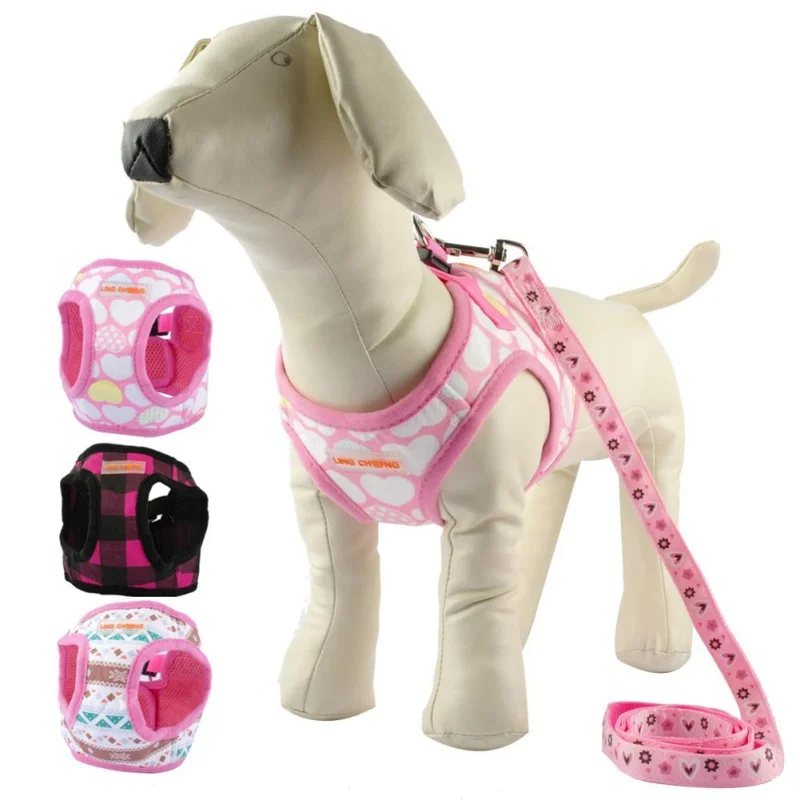 

Goods For Pets Dog Harness Floral Vest Walking Leads Leash For Dogs Lovely Puppy Set Small Dogs Chihuahua Teddy Pet Supplies