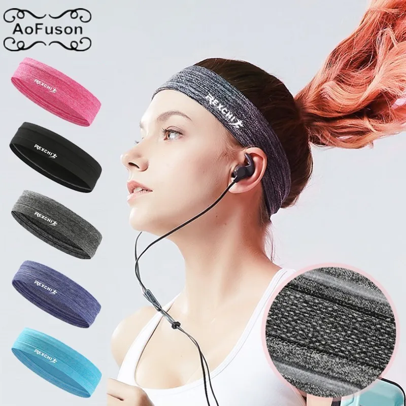 

Elastic Sweatband Sports Gym Headband Anti-Slip Breathable Basketball Fitness Yoga Volleyball Cycling Jogging Unisex Hair Band