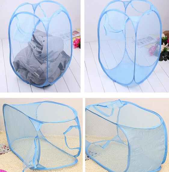 للطي النايلون شبكة تخزين سلة الغسيل سلة الغسيل سلة الملابس القذرة سلة لعب 30*30*48 سنتيمتر