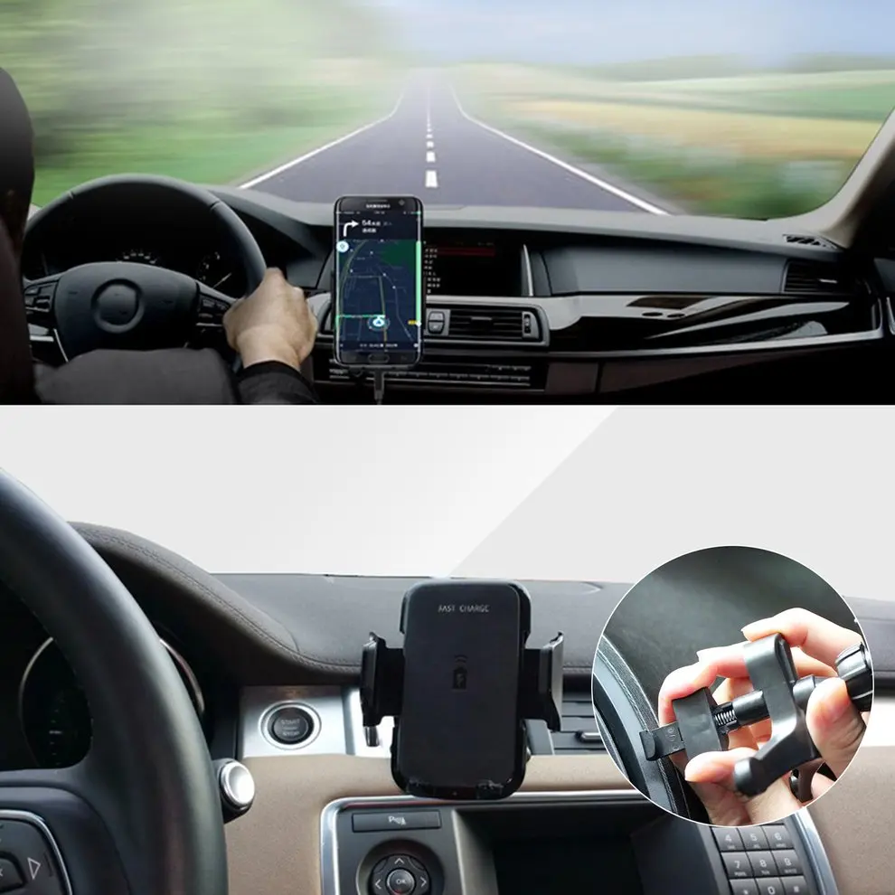 

Car Phone Holder Wireless Charger For 4-6.3inch Phone With Charger Head