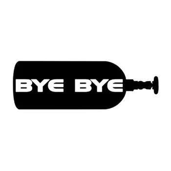 

13.2X4.4CM FUNNY "BYE BYE" NOS Bottle Nitrous Oxide Vinyl Decal Car Sticker Car-styling Accessories S8-0927