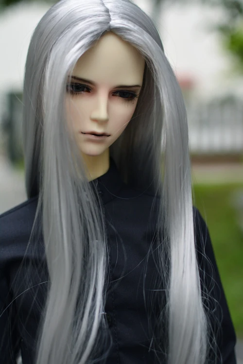 1/3 8-" BJD парик Супер кукла парик мода длинные серебряные цвета мохер стиль куклы волосы