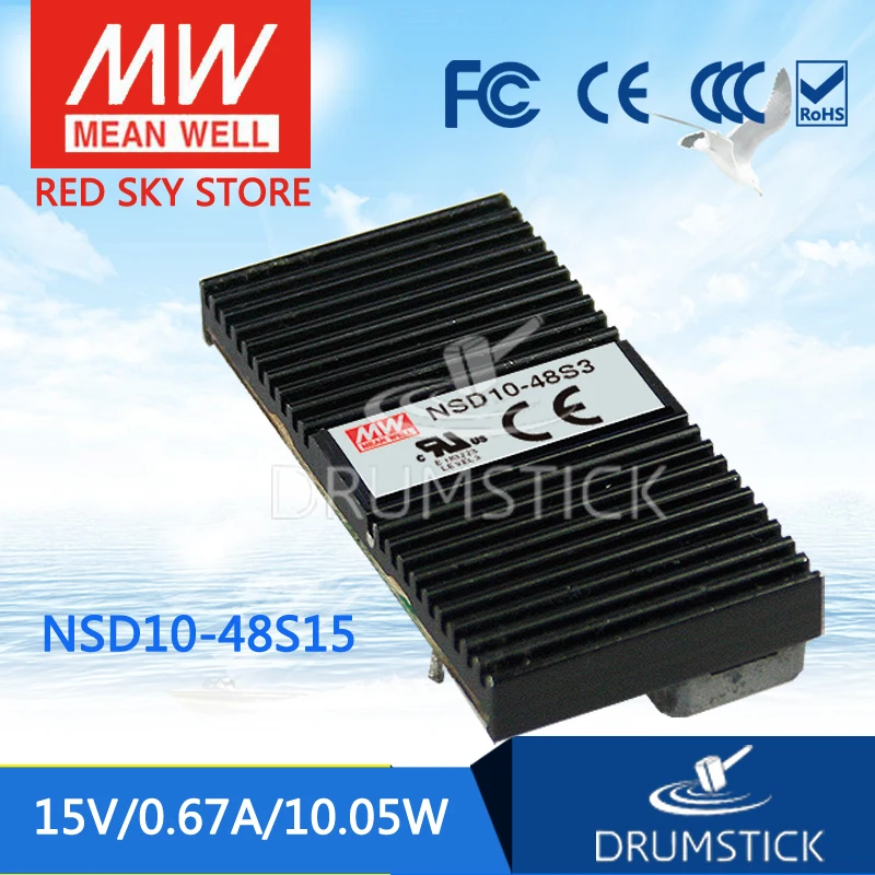 

Advantages MEAN WELL NSD10-48S15 15V 0.67A meanwell NSD10 15V 10.05W DC-DC Regulated Single Output Converter