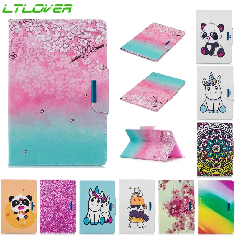 Hote Мрамор Единорог panda Цветок Окрашенные Pattern искусственная кожа флип Таблица