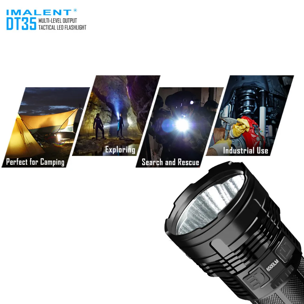 IMALENT DT35 USB Rechargeable CREE XHP35 8500 Lumens 1000Meters Away LED Tactical Flashlight by 18650 Li-ion Batte | Освещение