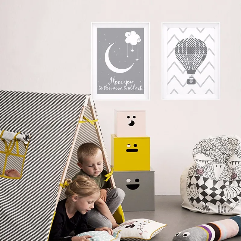 Постер на холсте с надписью I love you to the moon and back Balloom|Рисование и каллиграфия| |
