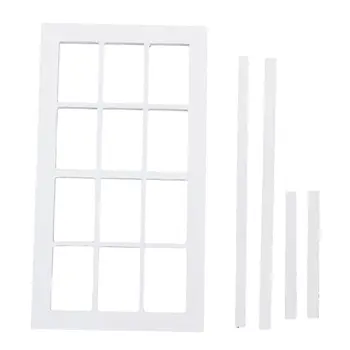

WOTT Best Sale 1:12 Scale Wooden Miniature Dollhouse 12 field Window frame White