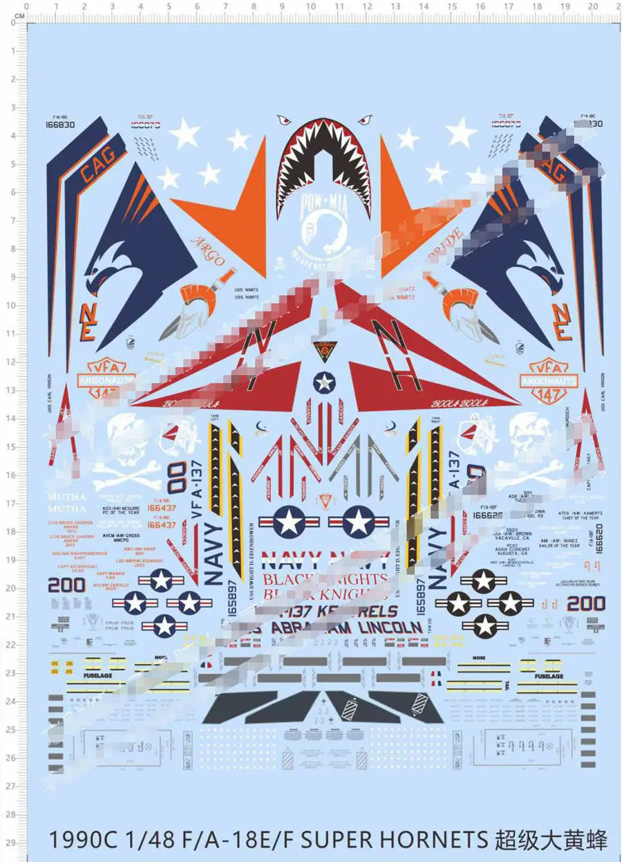 Набор моделей Super Hornets C переводная переводка для воды 1/48 F/A 18E/F|Наборы сборки
