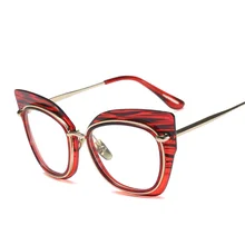 Женские Новые Модные Полосатые негабаритные персональные оправы из сплава кошачий глаз, оптические очки, компьютерные очки, оправа для очков