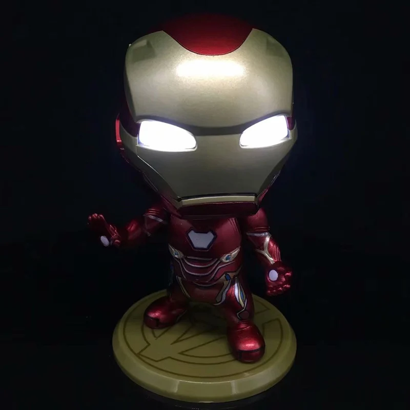 Iron Man MK50 Light Action Figure Bobble Head Iron Man MK50 PVC figure Toy Brinquedos Anime 10CM