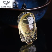 Природный кристалл кулон ювелирные изделия счетчик подлинной желтый кристалл кулон amphioxus мужчина и женщина студент. Сделано в Китае