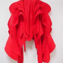 Miyake складные гофрированные шеи без рукавов Твердые короткие открытые стежки