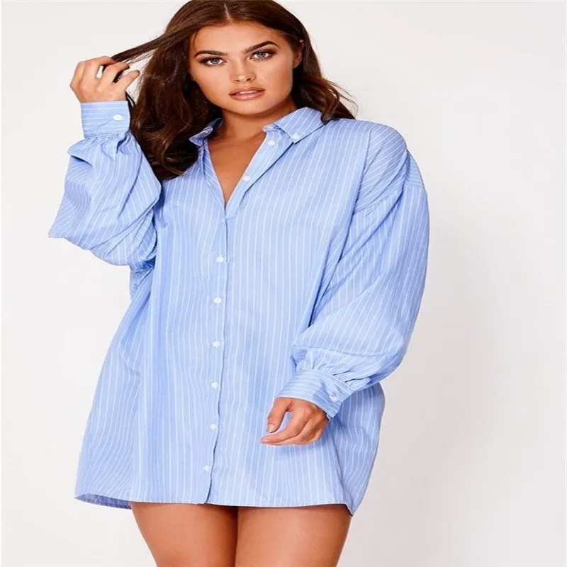 Fashion Oversize Women Long Sleeve Loose Blouse Casual