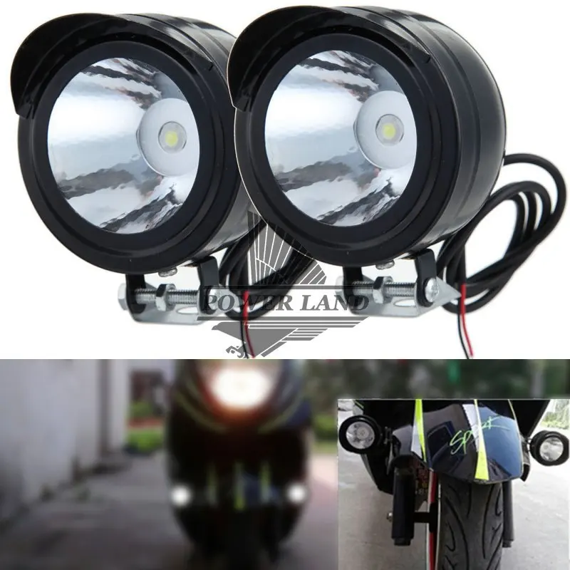 2pcs Black Motorcycle Bike Round Clear 