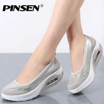 

PINSEN Women Flat Platform Shoes Woman Moccasin zapatos mujer platform sandals Slip On For Ladies Shoes Casual Flats Moccasins