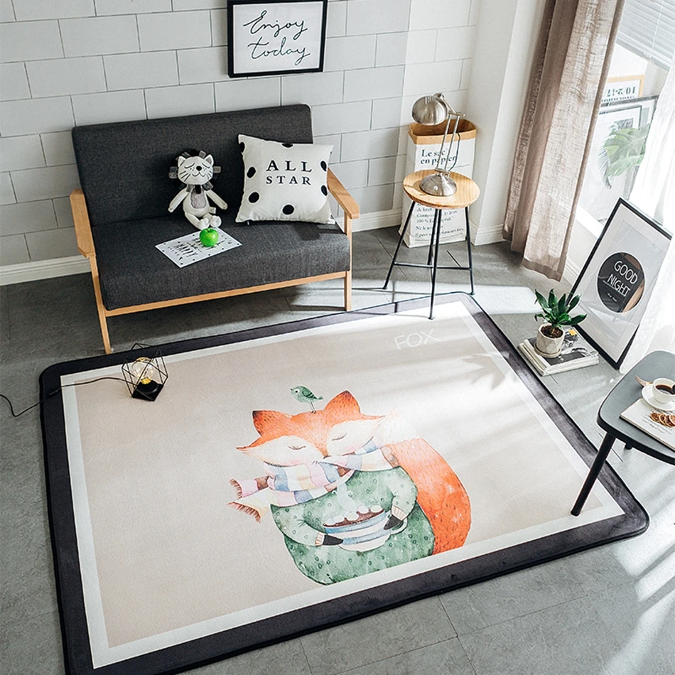 Лисица коврик для гостиной мягкий фланелевый коврик для дома милые животные Противоскользящие коврики мульти-размер декоративный ковер/кухонные ковры