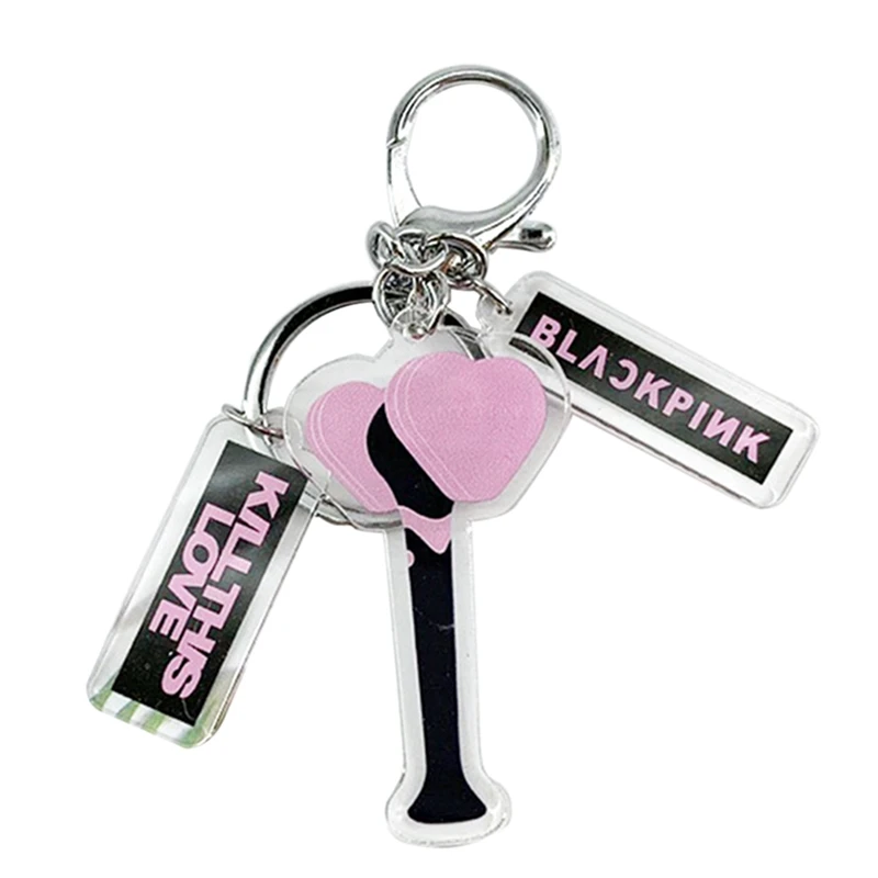 

2019 Kpop Keychain Blackpink Exo Got7 Nct Twice Map Of The Soul Album Light Stick Keyring Acrylic Key Ring