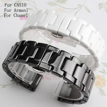 Hot Sale Ceramic 14mm16mm 18mm 19mm 20mm 22mm Black White Watchband Men Women Bracelet For AR