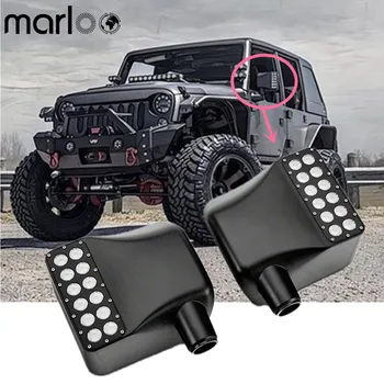 

Marloo White Sidelight Rearview Side Mirror Housing W/ Yellow Turn Signal Lights For Jeep Wrangler JK JKU 2007 - 2017