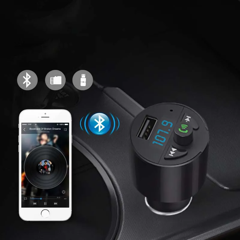 Bluetooth Handsfree Car Kit Voltage Monitor USB Car Charger Bluetooth