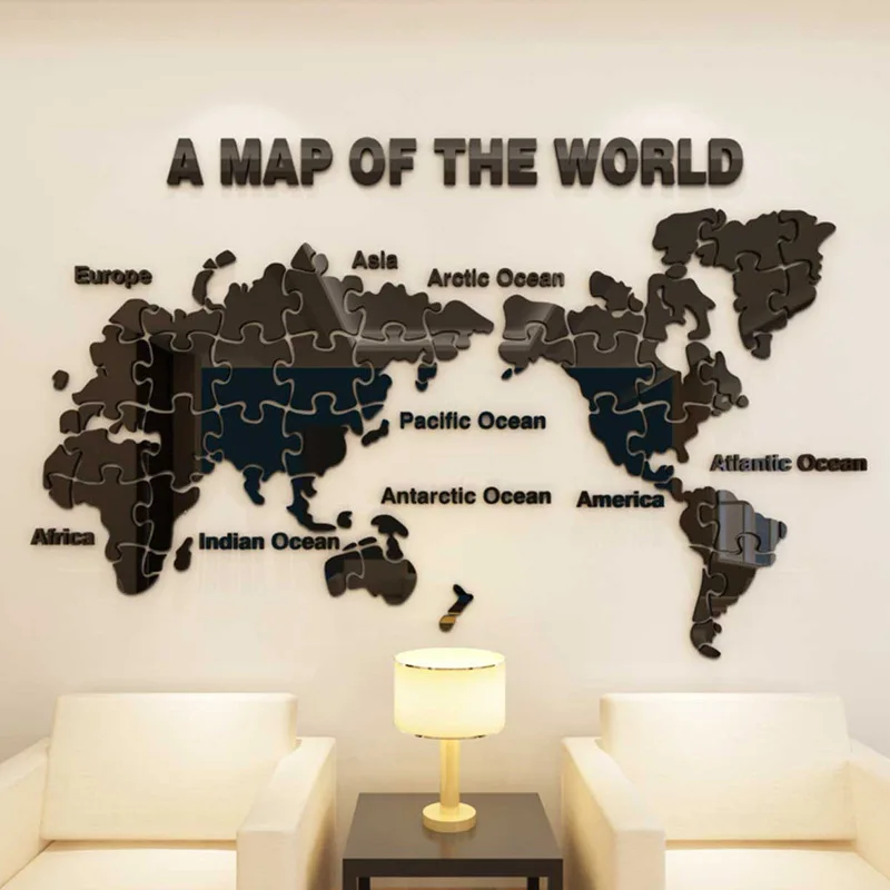 Карта мира Настенная Наклейка 3d гостиная фон настенная акриловая ТВ настенная декоративная живопись спальня обои