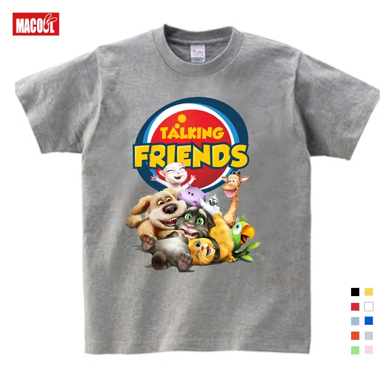 children t shirts girls 9 years boys games can Talking Tom Cat t shirt Summer Child Cat Tom and his friends funny cool tops - Цвет: T-shirt