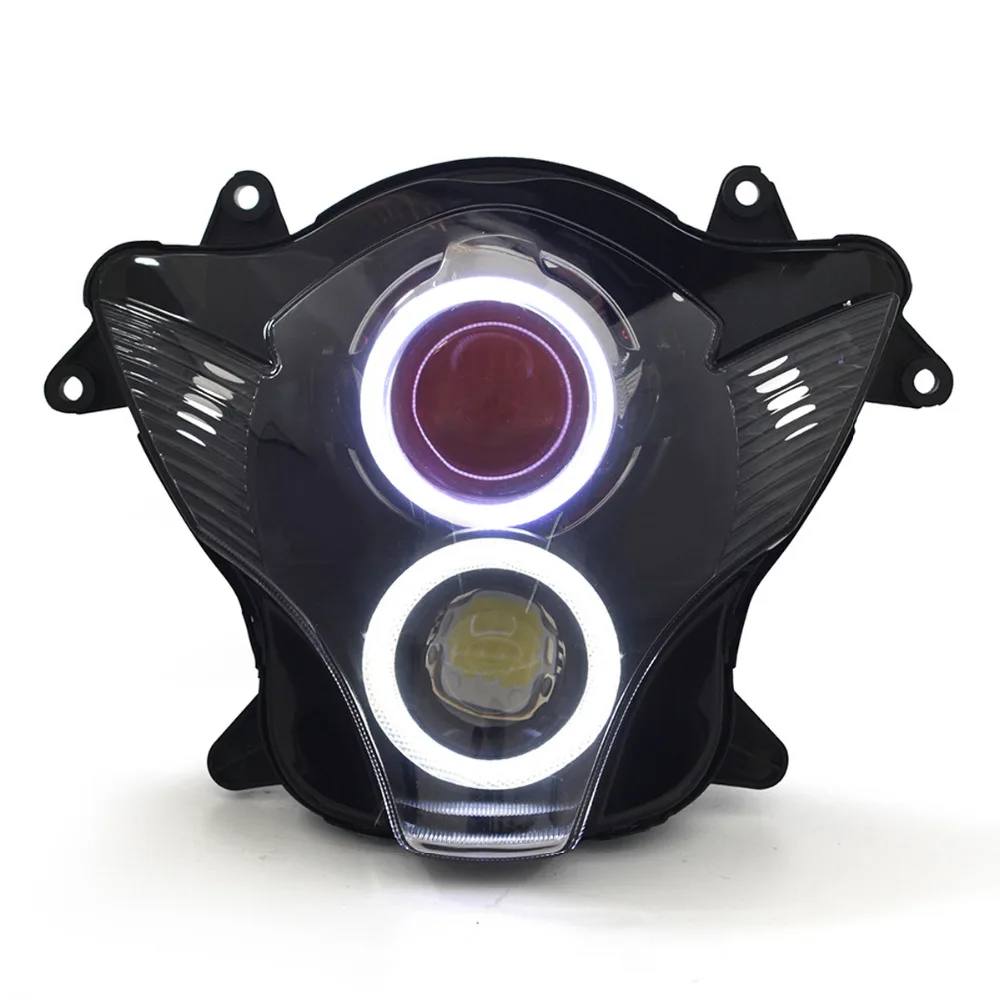 KT Headlight for Suzuki GSXR750 GSX R750 2006 2007 LED Angel Eye Red