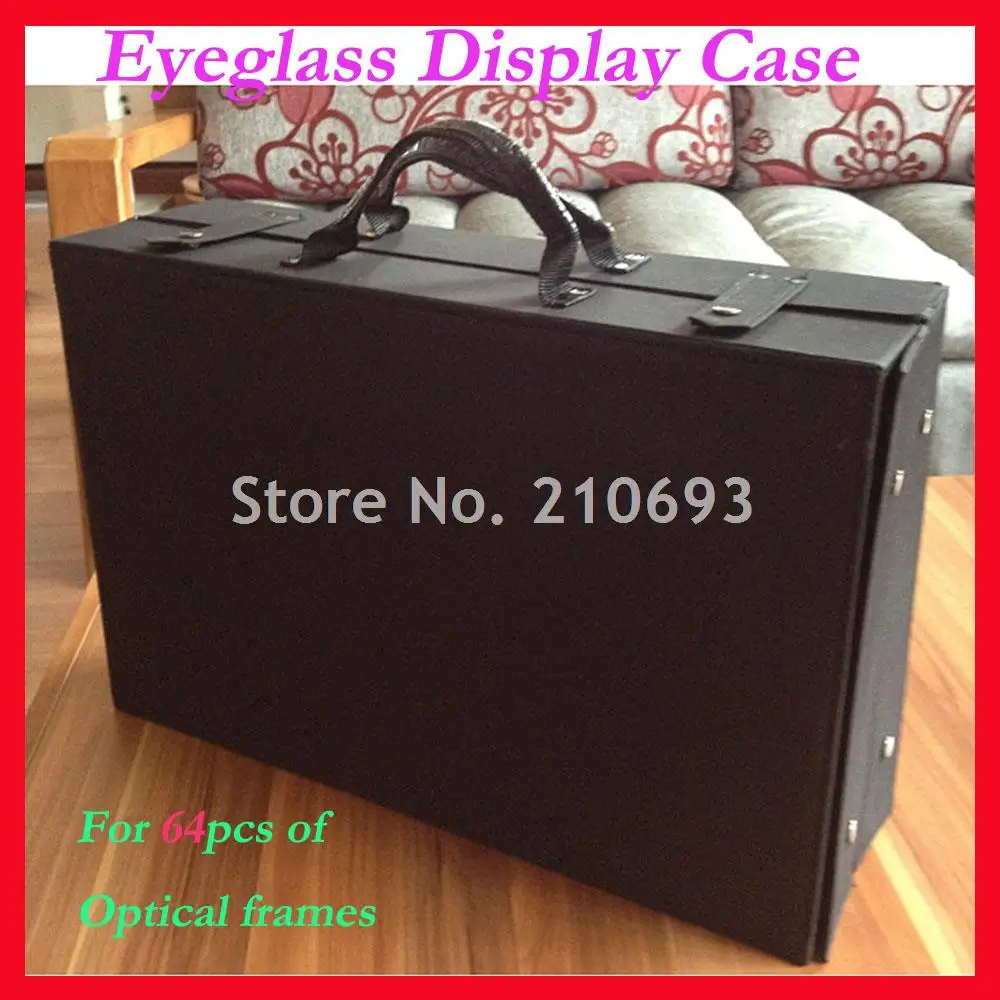 

A64B Eyeglass Eyewear Optical Frame Reading Glasses Suitcase Display case Hold 64pcs of glasses