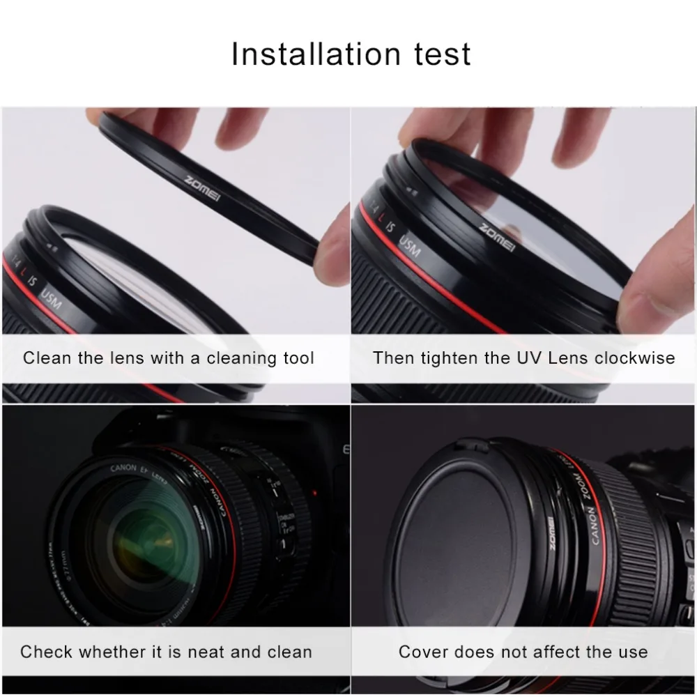 Zomei Стандартный Рамки Камера УФ фильтр защиты фильтр для Canon Nikon Sony 40.5 мм 49 мм 52 мм 55 мм 58 мм 62 мм 67 мм 72 мм 77 мм 82 мм