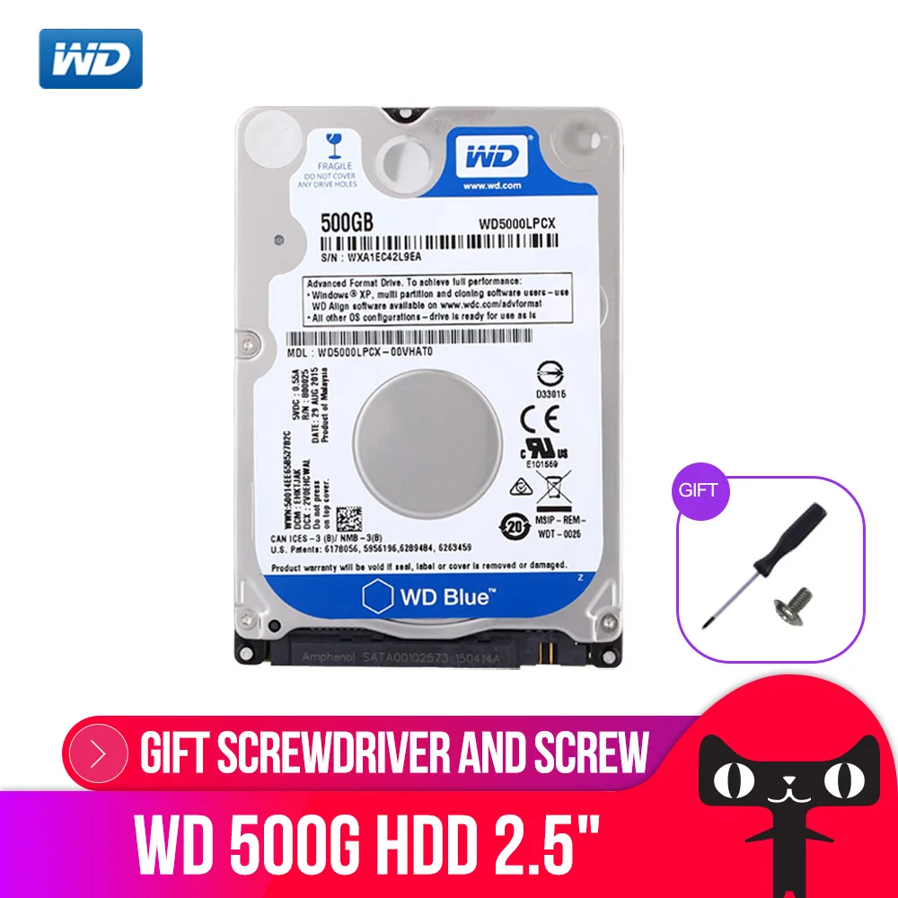 

Western Digital WD Blue 500GB hdd 2.5'' 5400rpm SATA Laptop Internal Hard Disk Drive WD5000LPCX for Laptop