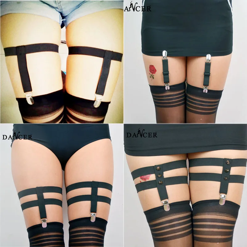 Harajuku punk garter belt leg cage thigh garter fetish sexy garter belt metal clips stockings suspenders women belt P0088 Harajuku punk garter belt leg cage thigh garter fetish sexy garter belt metal clips stockings suspenders women belt P0088
