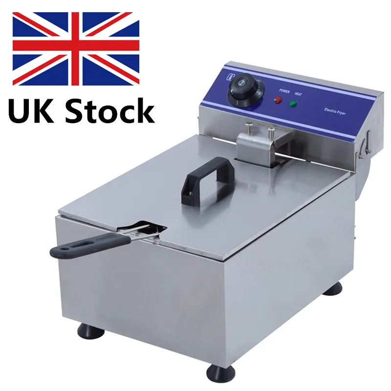 

10L Mini Desk Stainless Steel Deep Oil Fryer Chip Fryer Oven With 1 Tank and 1 Basket DZL-10B