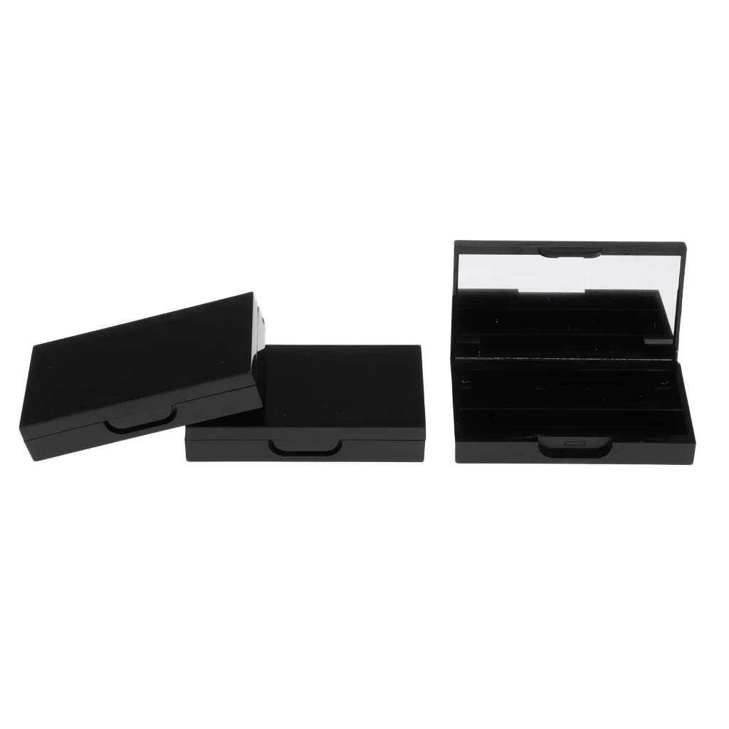 3x Empty Makeup Palette for Lipstick Eyeshadow Blush Highlight Bronzer with Mirror
