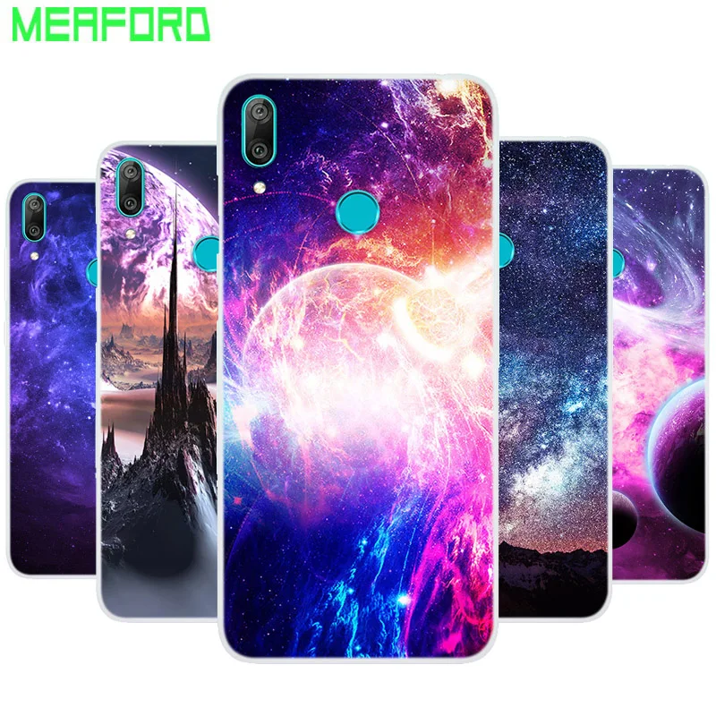 

Silicone Case For Huawei Y7 2019 Soft Phone Case Space Print For Huawei Y 7 2019 Y7 Prime 2019 Clear bumper TPU Cover Fundas