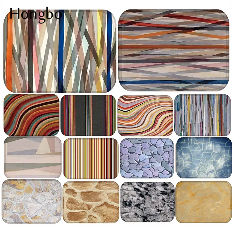 

Hongbo Striped Pattern Anti-Slip Floor Texture Crack Carpet Door Mats Doormats Outdoor Kitchen Bathroom Living Room Floor Mat