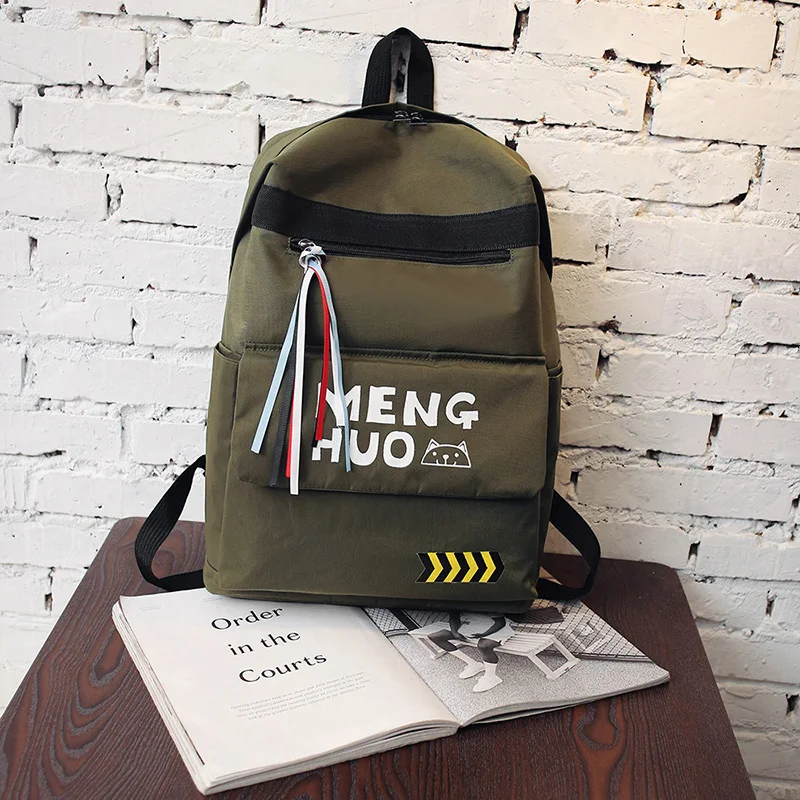 Menghuo 2017 Fashion High Quality Tassel Ribbon Women Bakcpack School Bag for Girls Boys Men Backpack sac a dos femme Mochilas (50)