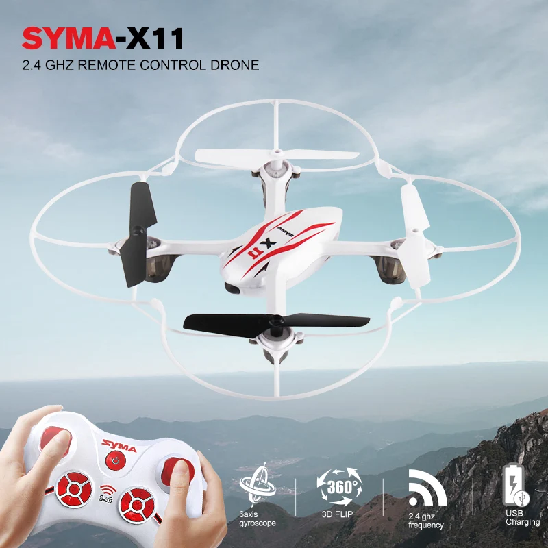 

Syma X11 Mini Drone with 2.4G 4CH 6-Axis Gyro RC Quadcopter LED Light 3D Flap RC Helicopter Toy Drone without camera Kids Gifts
