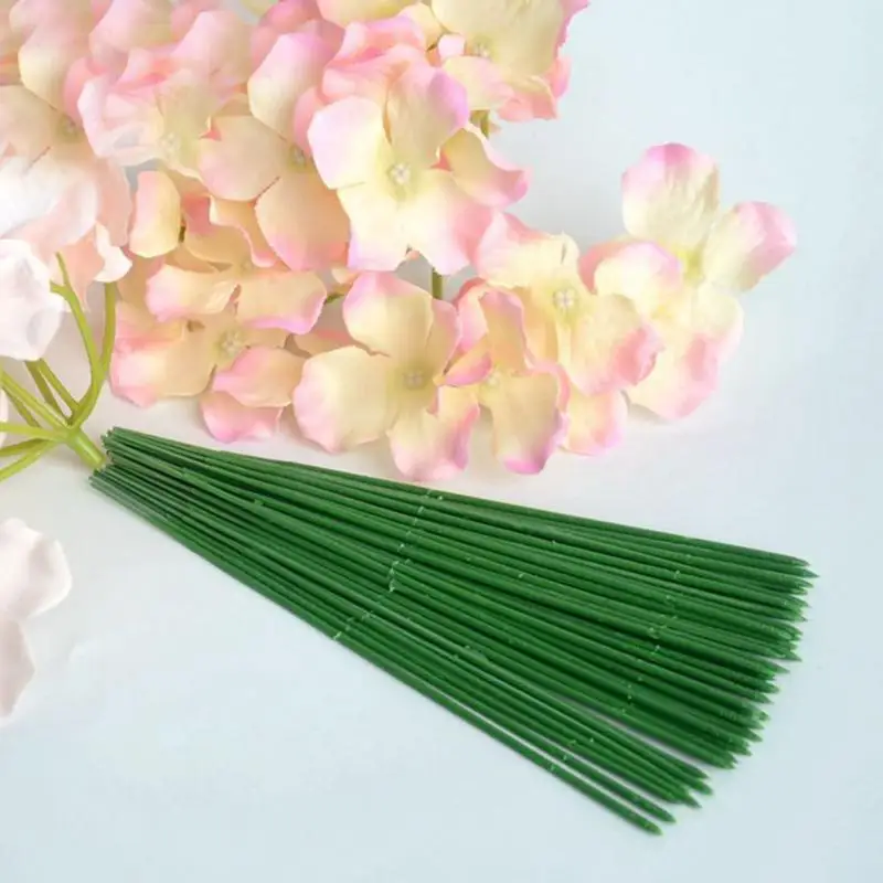 

100Pcs Flower Rod Gardening Stem Artificial Plant Decoration Potted Plastic Wire 17cm/25cm