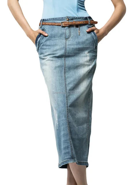 Free Shipping SY Womens Pencil Denim Skirt Stylish Back Split ... Free Shipping SY Womens Pencil Denim Skirt Stylish Back Split ...