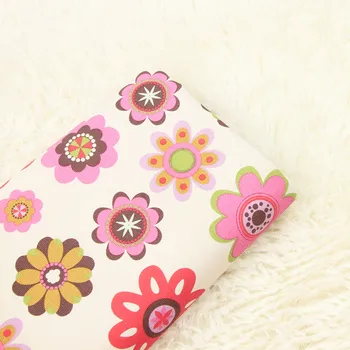 

half meter pure cotton canvas print colored flower fabric, handmade DIY bag sofa pillow back cushion cloth A610