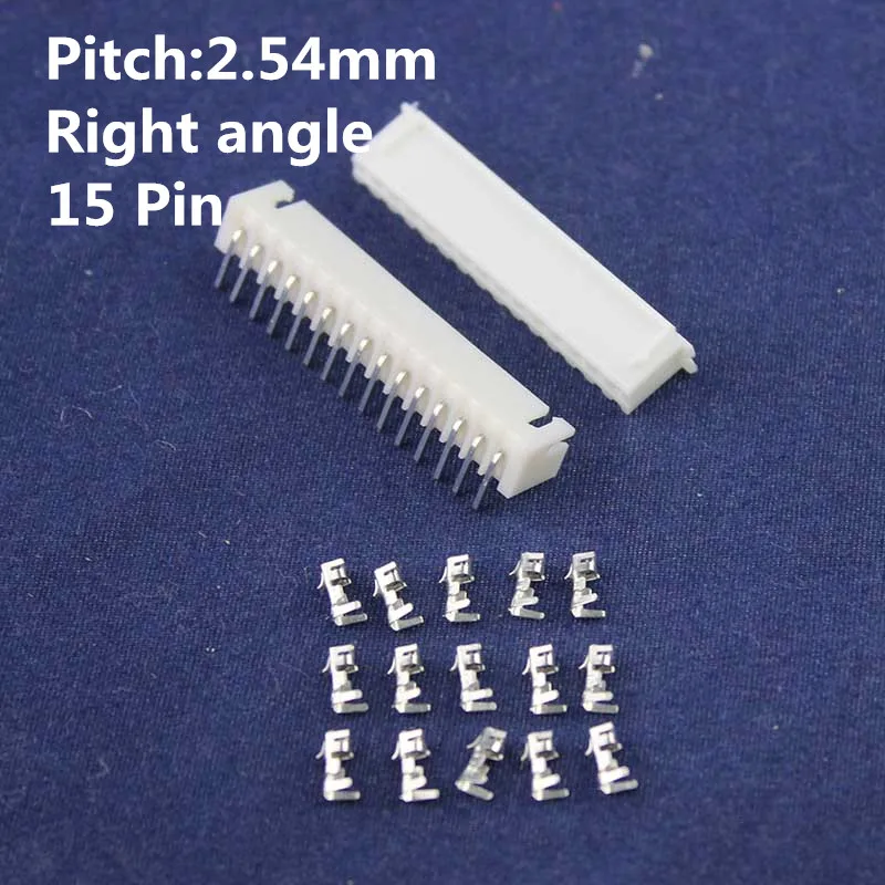 

20 sets 15pin Right angle 2.54mm Pitch Terminal / Housing / Pin Header Connector Wire Connectors Adaptor XH-15P Kits